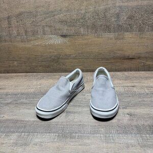 Vans Classic Gray Canvas Slip On Sneakers Women's Size 6